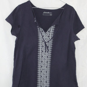 Eddie Bauer Blue Tunic Top Large